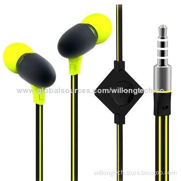Silicone Ear Housing Double Color Flat Cable Handsfree Headset